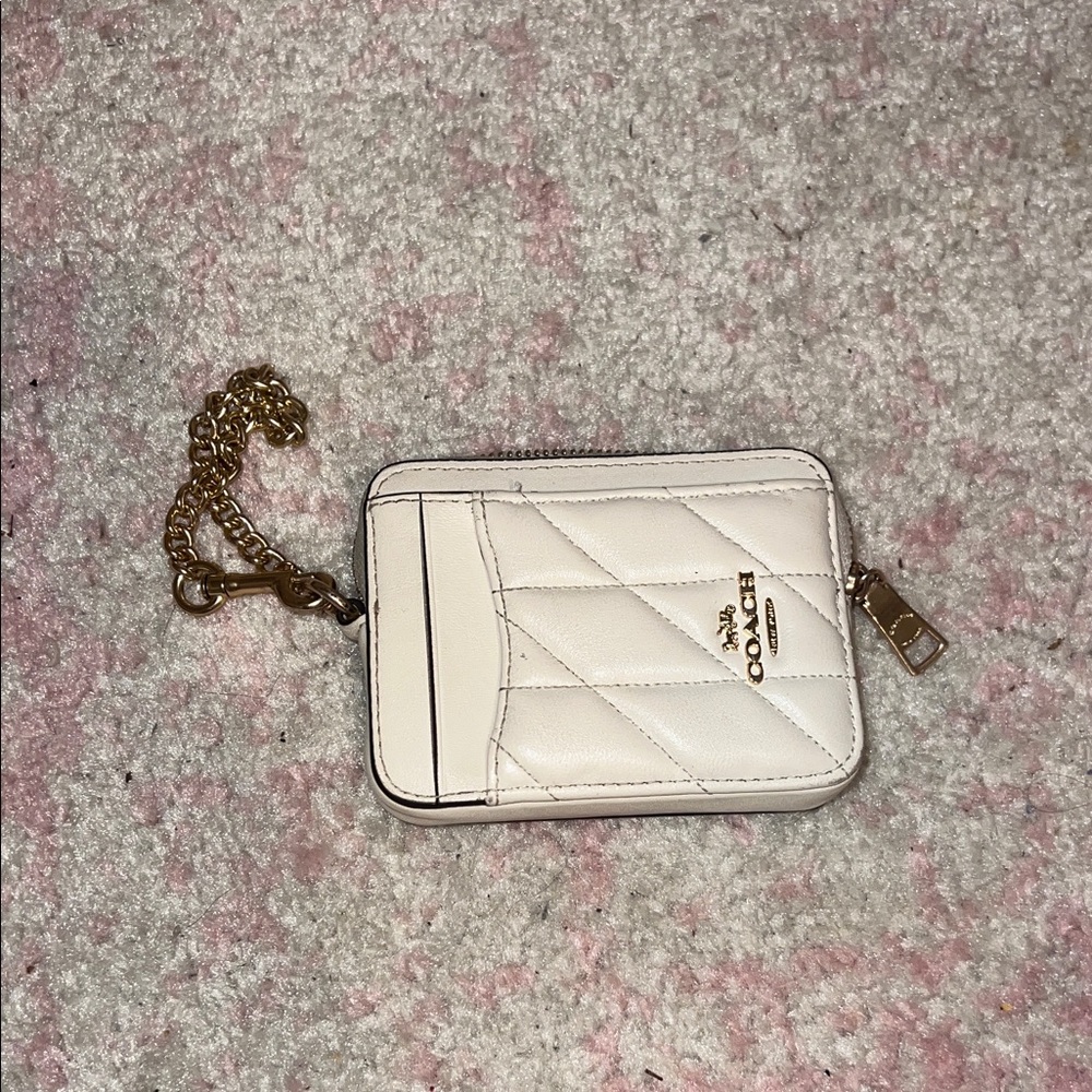 Authentic Coach Zip Card Case with Quilting